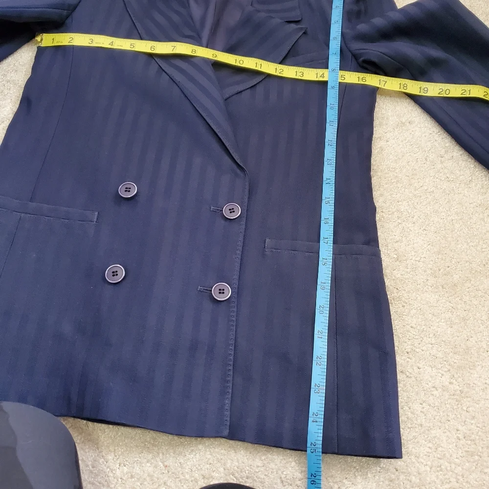 VINTAGE / S / Women's Mr. Jax Double Breasted Button Up Wool Blend Blazer Jacket - Picture 9 of 9